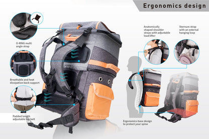 TWO-TIER HANDSFREE PET BACKPACK CARRIER